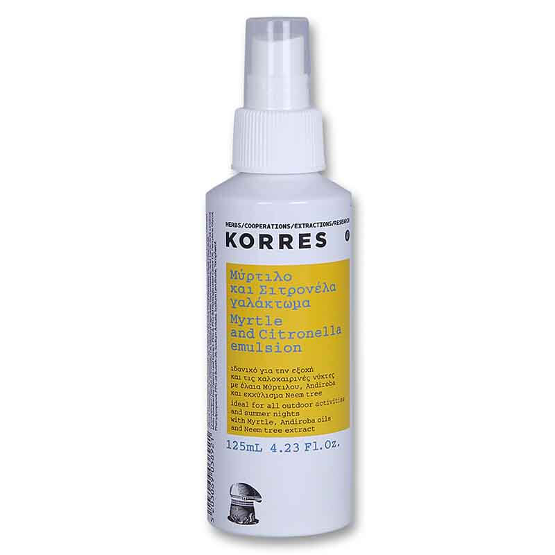 korres Γαλάκτωμα με μύρτιλο-σιτρονέλα 125ml Ιδανικό για την εξοχή και τις καλοκαιρινές νύκτες Healthspot Overespa